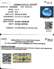 3.01/CT Natural Blue Sapphire with Govt Lab Certificate-8991